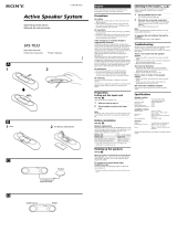 Sony SRS-T033 Operating instructions