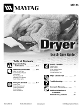 Maytag MDE2400AYW - 3.7 cu. Ft. Electric Dryer User manual