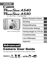 Canon PowerShot A540 User manual