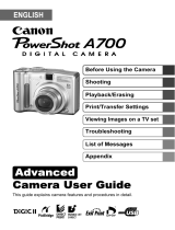 Canon POWERSHOT A700 User manual