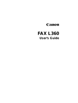 Canon FAX-L360 User guide