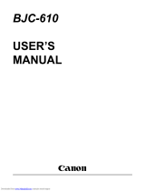 Canon BJC610 User manual