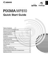 Canon PIXMA MP810 Quick start guide
