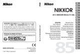 Nikon AF-S NIKKOR 85mm f/1.8G User manual