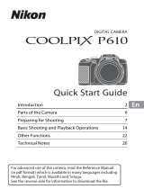 Nikon COOLPIX P610 Quick start guide