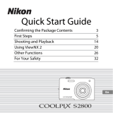 Nikon COOLPIX S3600 Quick start guide