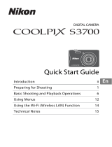 Nikon COOLPIX S3700 Quick start guide