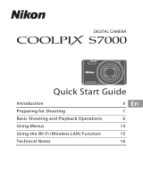 Nikon COOLPIX S7000 Quick start guide