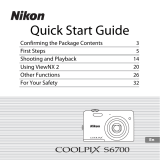 Nikon COOLPIX S6700 Quick start guide