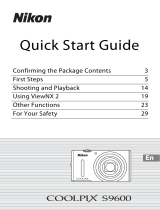 Nikon COOLPIX S9600 Quick start guide