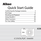 Nikon COOLPIX S6600 Quick start guide