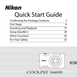 Nikon COOLPIX S6600 Quick start guide