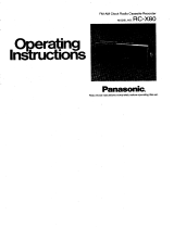 Panasonic RCX80 Operating instructions
