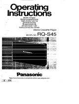 Panasonic RQS45 Operating instructions