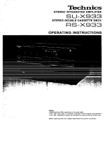 Panasonic RSX933 Owner's manual