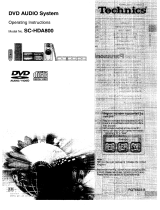 Technics SCHDA800 Owner's manual