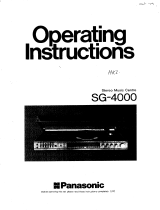 Panasonic SG4000 Owner's manual