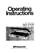 Panasonic SG2100 Operating instructions