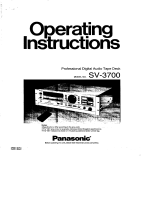 Panasonic SV3700 Operating instructions