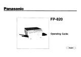 Panasonic FP820 Important information