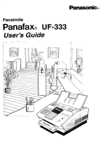 Panasonic UF333 Operating instructions