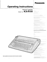 Panasonic KXR191 Operating instructions