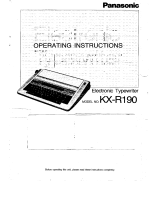 Panasonic KXR190 Operating instructions