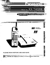 Panasonic KXT4026E Operating instructions