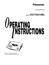 Panasonic KXF2510 Operating instructions