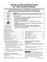 Frigidaire FGGS3065PB Installation guide