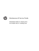 HP EliteDesk 800 G1 Base Model Desktop Mini PC Maintenance & Service Guide