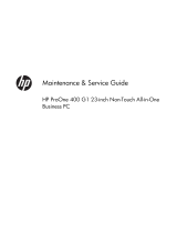 HP ProOne 400 G2 Base Model 20-inch Touch All-in-One PC Maintenance & Service Guide