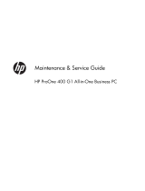 HP ProOne 400 G1 19.5-inch Non-Touch All-in-One PC (ENERGY STAR) Maintenance & Service Guide