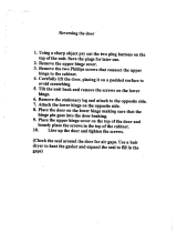 Avanti SHP2501B Door Reversal Instructions: Model SHP2501B - SUPERCONDUCTOR Refrigerator