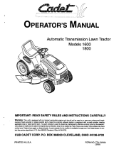 Cadet Lawn Mower 1600 User manual