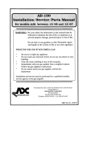 American Dryer Corp. AD-100 User manual