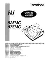 Brother Fax Machine 875MC User manual