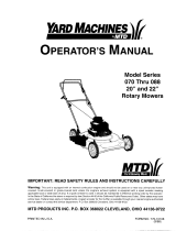 MTD Lawn Mower 070 Thru 088 User manual