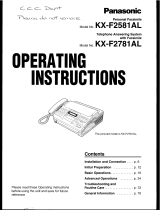 Panasonic Fax Machine KX-F2781AL User manual