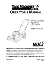 Yard Machines 580 User manual