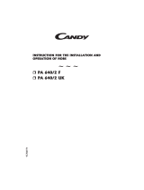 Candy PA 640/2 W UK User manual