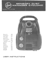 Hoover SENSORY DUST MANAGER CYCLONIC Owner's manual