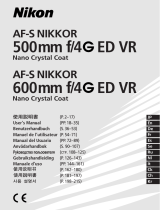Nikon AF-S NIKKOR 600MM F-4G ED VR Owner's manual