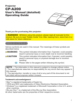 Hitachi CP-A200 User manual