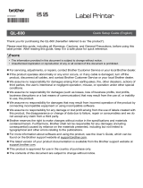 Brother QL-600 Quick setup guide