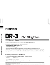 Boss Dr. Rhythm DR-3 Owner's manual