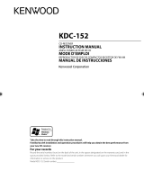 Kenwood KDC-152 User manual
