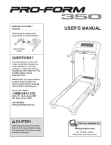 Pro-Form 350 Treadmill User manual