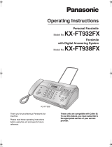 Panasonic KX-FT932FX Operating Instructions Manual