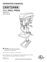 Craftsman 21914 - 12 in. Drill Press User manual
